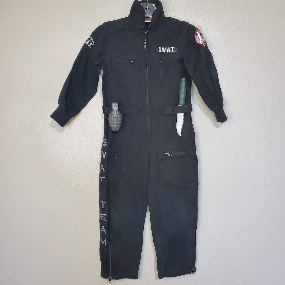 SWAT Officer Costume Jumpsuit Dress Up Halloween Kid's Size 6-8